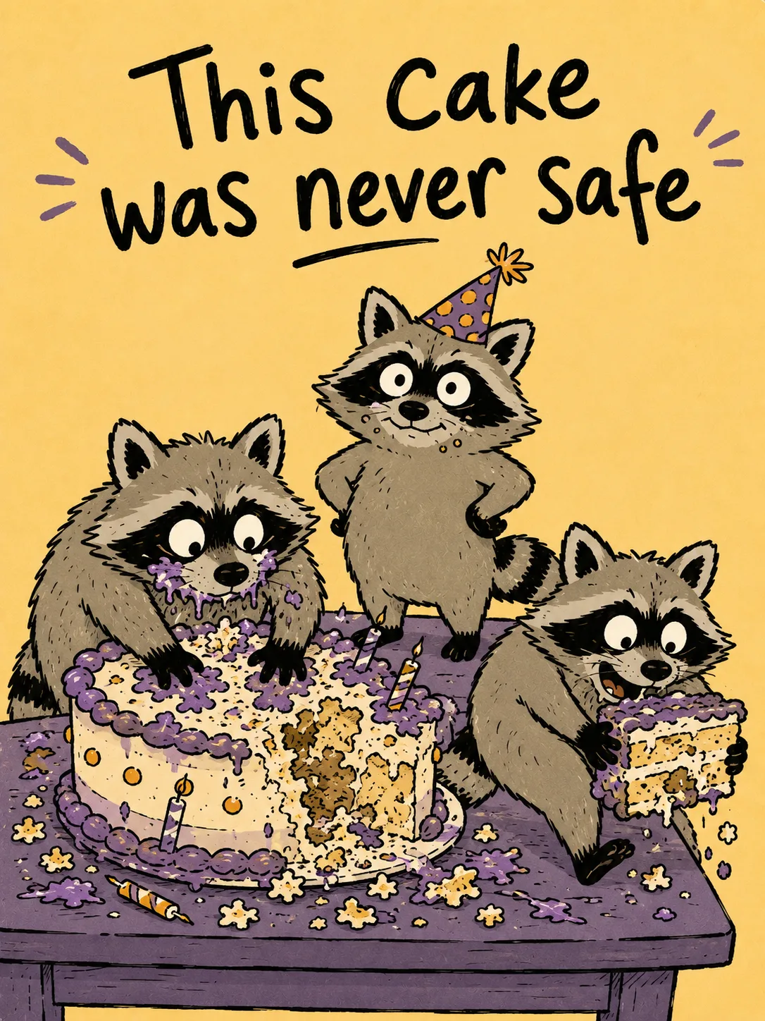 Raccoon Cake Heist